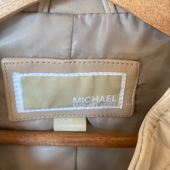 Michael Kors Beige Leather Jacket - Picture 8 of 10